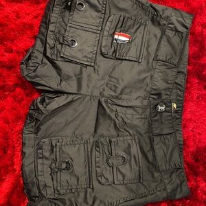Black Combat Hot Shorts with Pockets
